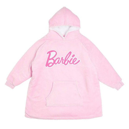 Front - Barbie Childrens/Kids Logo Oversized Hoodie