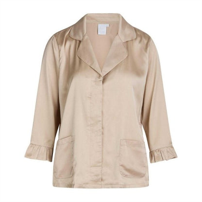 Front - CCDK Copenhagen Womens/Ladies Saga Plain Satin Pyjama Top