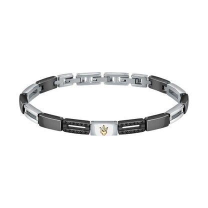 Front - Maserati Mens Polished Metal Two Tone Bracelet