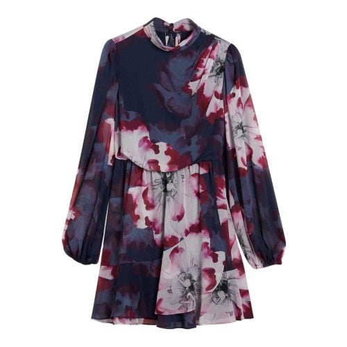 Front - Ted Baker Womens/Ladies Aracely Floral Chiffon Bishop Mini Dress