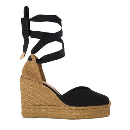 Front - Castaner Womens/Ladies Chiara Canvas Wedge Sandals