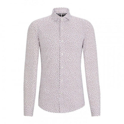 Front - Boss Mens Micro-Dot Oxford Spread Collar Formal Shirt