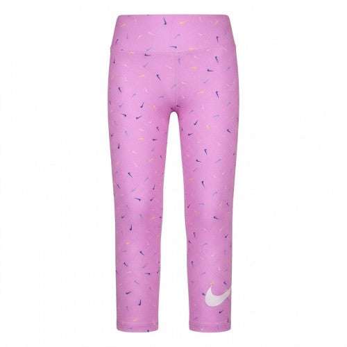 Front - Nike Girls Swoosh Slim Leggings