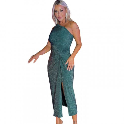 Front - Ax Womens/Ladies Gathered One Shoulder Midi Dress