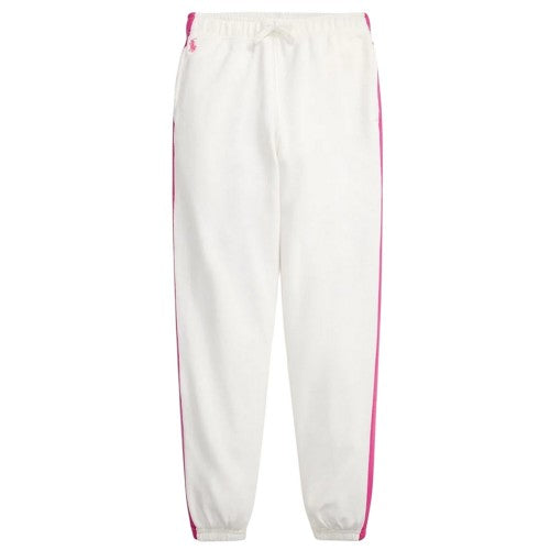 Front - Ralph Lauren Girls Cotton Embroidered Logo Joggers