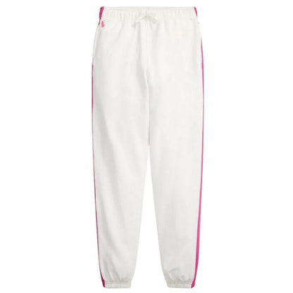 Front - Ralph Lauren Girls Cotton Embroidered Logo Joggers