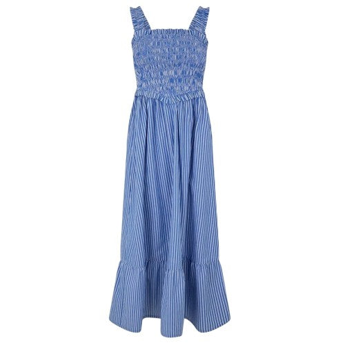 Front - Jack Wills Womens/Ladies Striped Cotton Shirred Maxi Dress