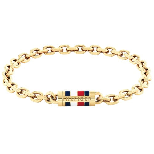 Front - Tommy Hilfiger Mens Flag Logo Bracelet