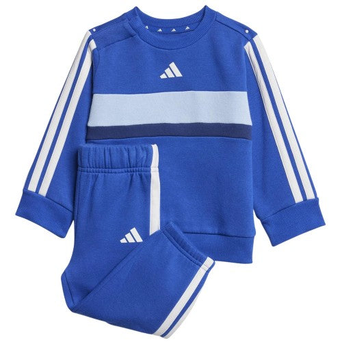 Front - Adidas Toddler Fleece 3 Stripes Tracksuit