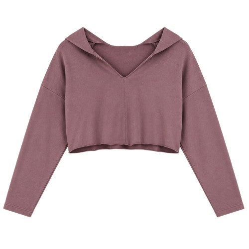 Front - Missy Empire Womens/Ladies Seam Detail Crop Hoodie
