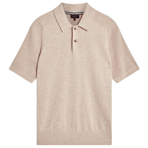 Front - Ted Baker Mens Ribbed Raglan Polo Shirt