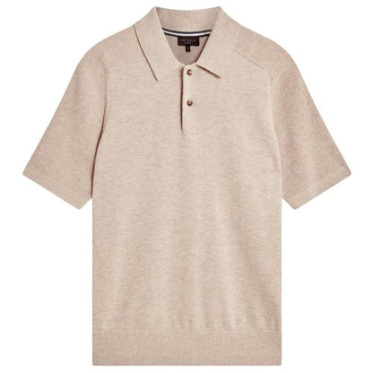 Front - Ted Baker Mens Ribbed Raglan Polo Shirt