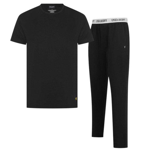 Front - Lyle & Scott Mens Logo Short-Sleeved Pyjama Set