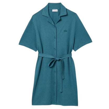 Front - Lacoste Womens/Ladies Cotton Linen Shirt Dress