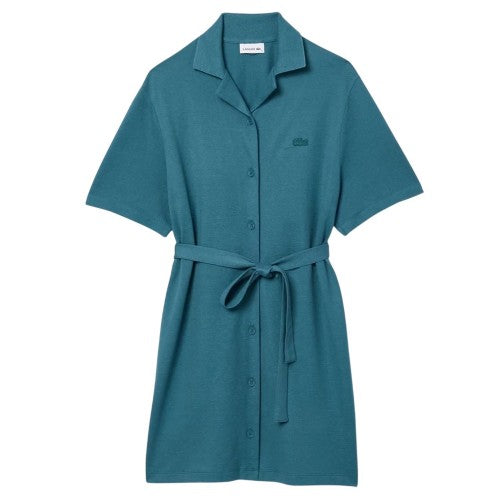 Front - Lacoste Womens/Ladies Cotton Linen Shirt Dress