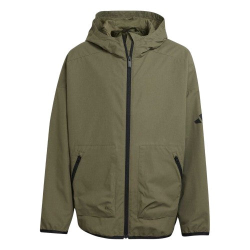 Front - Adidas Childrens/Kids Zipped Hooded Jacket