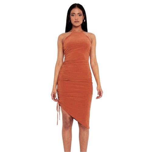 Front - Missy Empire Womens/Ladies Ruched One Shoulder Midi Dress