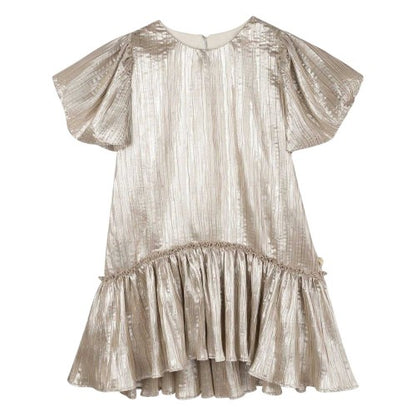Front - Billieblush Girls Crew Neck Boxy Short-Sleeved Dress