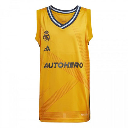 Front - Adidas Childrens/Kids 24/25 Real Madrid CF Sleeveless Away Jersey