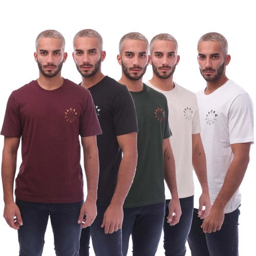 Front - Jack And Jones Mens Warrior L T-Shirt (Pack of 5)