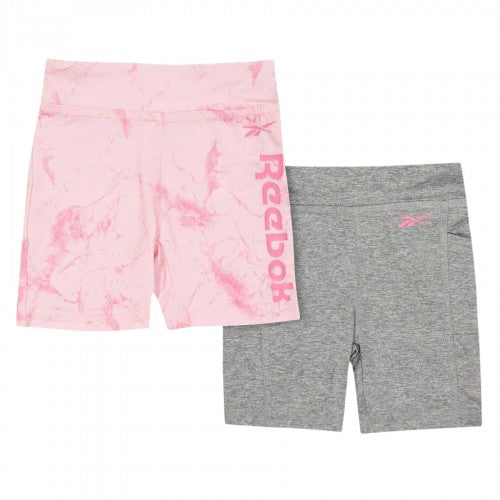Front - Reebok Baby Girls Jersey Shorts (Pack of 2)