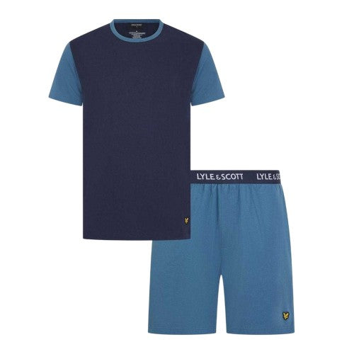 Front - Lyle & Scott Mens Jersey Short Pyjama Set