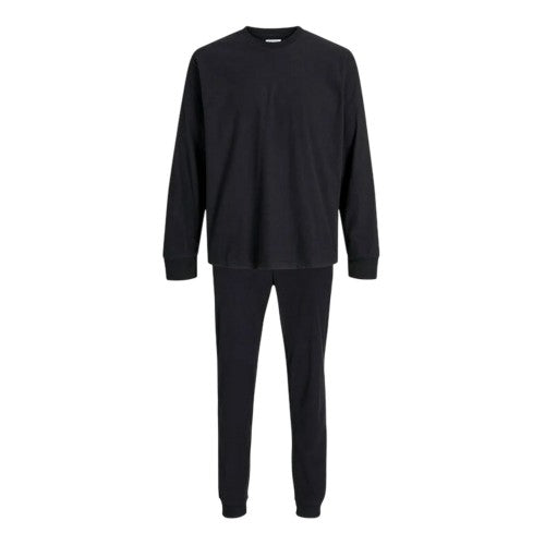 Front - Jack And Jones Mens Combed Cotton Long-Sleeved Loungewear Set