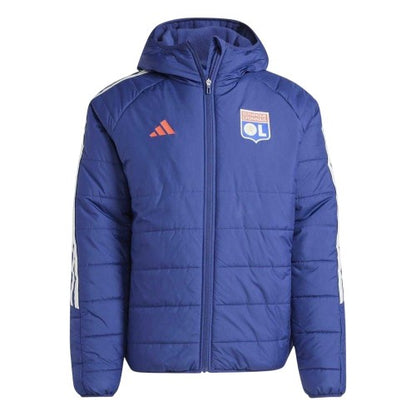 Front - Adidas Mens Olympique Lyonnais Full Zip Snug Fit Jacket