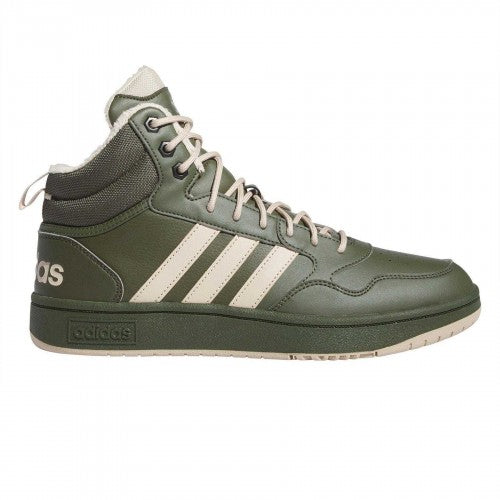 Front - Adidas Boys Hoops 3.0 Mid Winterized Basketball Shoes