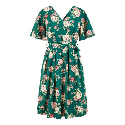 Front - Mela London Womens/Ladies Floral V Neck Wrap Dress