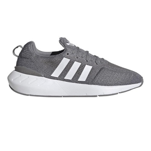 Front - Adidas Mens Swift Run 22 3 Stripes Knitted Trainers