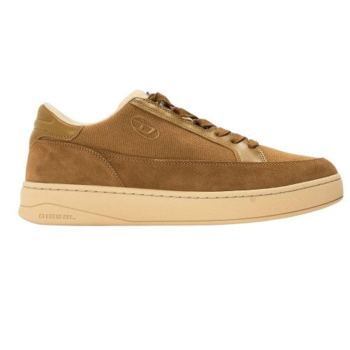 Front - Diesel Mens Sina Leather Low Cut Trainers
