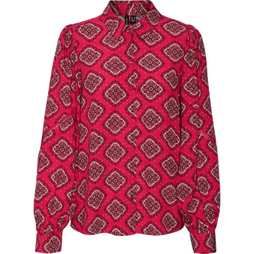 Front - Vero Moda Womens/Ladies Lace Detail Relaxed Fit Puff Sleeve Shirt
