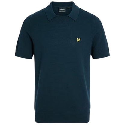 Front - Lyle & Scott Mens Herringbone Knitted Polo Shirt