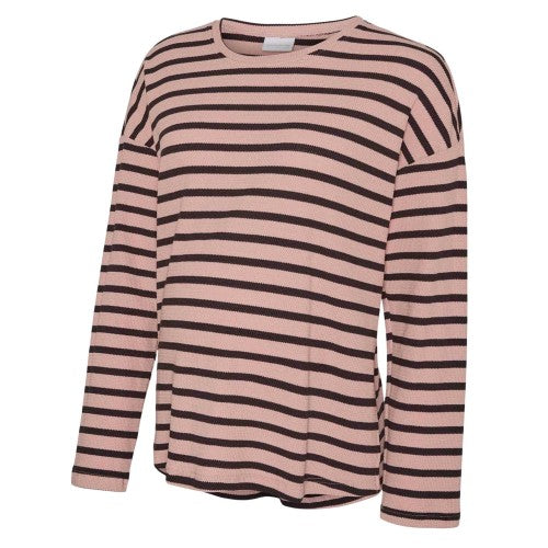 Front - Mamalicious Womens/Ladies Mlsille Striped Long-Sleeved T-Shirt