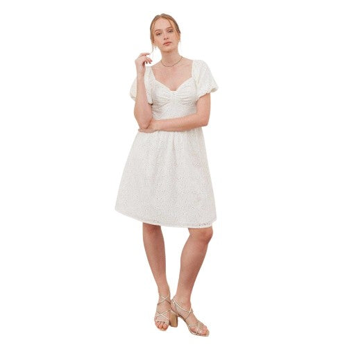 Front - Lovedrobe Womens/Ladies Bow Puff Sleeve Mini Dress