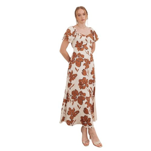 Front - Lovedrobe Womens/Ladies Floral Ruched Front Midi Dress