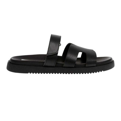 Front - Steve Madden Childrens/Kids Missile-E Leather Flatform Slides