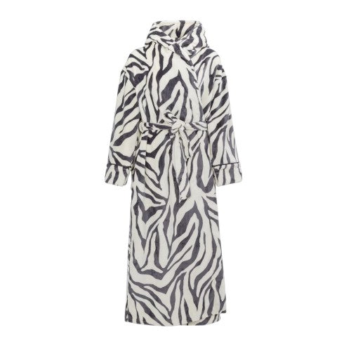 Front - Biba Womens/Ladies Zebra Print Hooded Robe