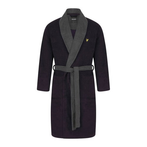Front - Lyle & Scott Mens Fleece Shawl Collar Long-Sleeved Robe