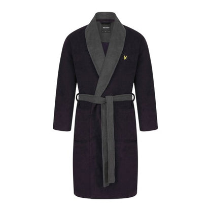 Front - Lyle & Scott Mens Fleece Shawl Collar Long-Sleeved Robe