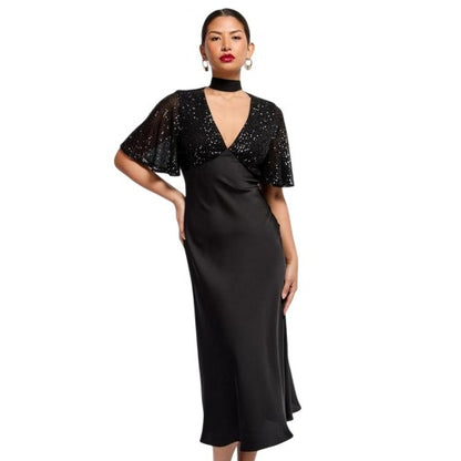 Front - Little Mistress Womens/Ladies V Neck Maxi Dress