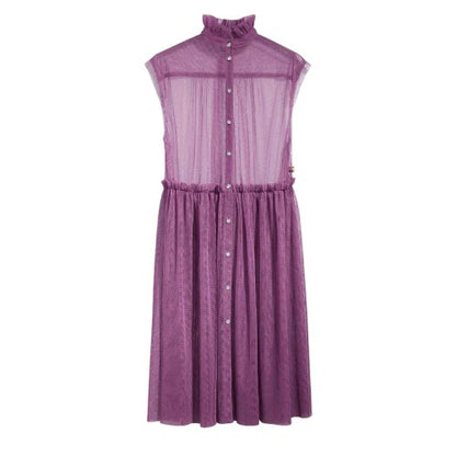 Front - Levis Womens/Ladies Radical Sheer Banded Collar Sleeveless Midi Dress