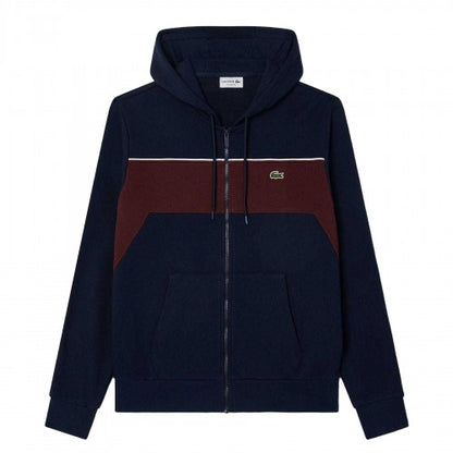 Front - Lacoste Mens Colour Block Full Zip Hoodie