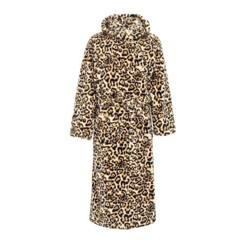 Front - Linea Womens/Ladies Leopard Pattern Hooded Robe