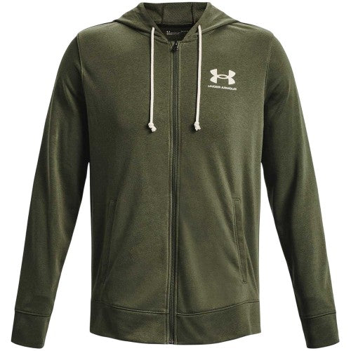Front - Under Armour Mens Rival Long-Sleeved Full Zip Hoodie