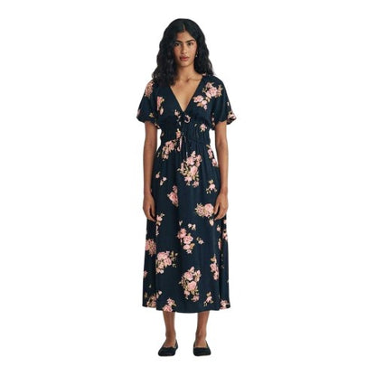 Front - Nobody´s Child Womens/Ladies Cory Floral Lenzing Ecovero Puff Sleeve Midi Dress