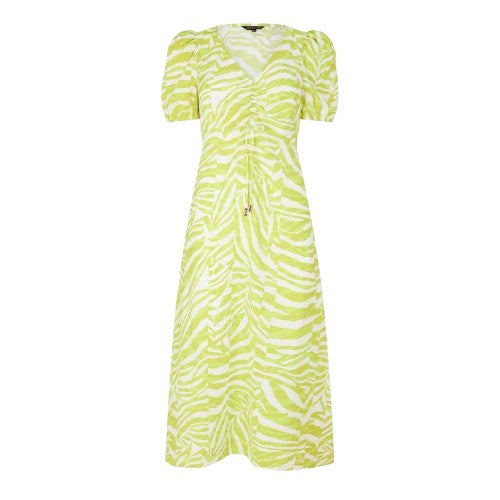 Front - Biba Womens/Ladies Zebra Print Ruched Bust Midi Dress