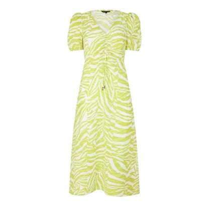 Front - Biba Womens/Ladies Zebra Print Ruched Bust Midi Dress