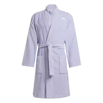 Front - Adidas Mens Embroidered Logo Shawl Collar Long-Sleeved Robe